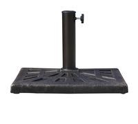 Outsunny Pied de Parasol Base de lestage carrée 47L x 47l x 32H cm résine Imitation Fonte Poids Net 15 Kg Bronze