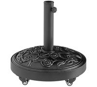 Pied de parasol - Outsunny - en résine - 21 kg - pour mât de Ø 32/38/48 mm - avec roues - Ø 49 x 42 cm - noir