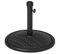 Pied De Parasol Rond Ø 46 Cm Métal Motif Zig Zag Poids Net 14 Kg Noir Noir