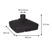 Pied de parasol, plastique, carré, (L)565 mm, gris