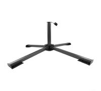 Pied de parasol portable en acier avec ouverture centrale réglable et mécanisme de pliage pour applications d'extérieur