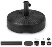 Pied de Parasol - RELAX4LIFE - Rempli de 25Kg Sable ou 15,5L Eau - Poignée Portable - Barre de Parasol de 38 ou 48MM - Noir