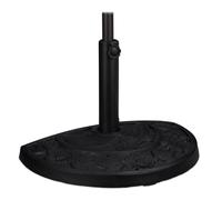 Relaxdays Support à Parasol Demi-Rond, pour des Barres de 34-50 mm, résistant aux intempéries, Design à Fleurs, Noir