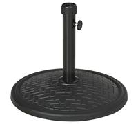Pied De Parasol Rond Ø 46 Cm Métal Motif Zig Zag Poids Net 14 Kg Noir Noir