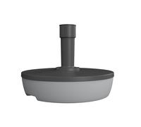 EDA - Pied de Parasol 20 L Rond - à Remplir de Sable (32 kg) ou d'eau (20 kg) - Ø 49,5 x 14,5 cm - Gris foncé et Gris Clair