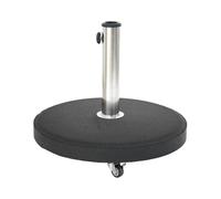 Pied De Parasol Rond 4 Roues Terlando 25 Kg Béton Et Acier Inoxydable - Hespéride Multicolore
