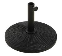 Pied De Parasol Rond Ø 44 Cm Résine Aspect Rotin Poids Net 11 Kg Noir Noir