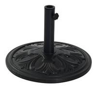 Outsunny Pied de parasol rond base de lestage Ø 48 x 34H cm ciment HDPE motif fleurs de lys poids net 13 Kg noir