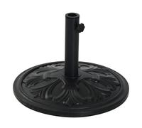 Pied de parasol rond base de lestage Ø 48 x 34H cm ciment HDPE motif fleurs de lys poids net 13 Kg noir