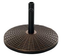 Outsunny – Pied de parasol – Base de lestage Ø53×35,5cm résine imitation rotin 25 kg noir bronze