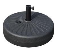 Outsunny Pied de Parasol Rond Socle de Parasol Base de lestage Sable et Eau pour parasols Ø 38/48 mm Acier HDPE dim. 51L x 51l x 30,5H cm Noir