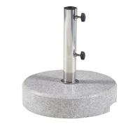Pied de parasol rond Bomba en granit 38 x 9 cm gris