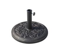 Outsunny Pied de Parasol Rond 9 kg Support Parasol résine Base de Parasol Motif Roses pour terrasse Piscine Patio Jardin Ø 45,5 x 31 cm, Bronze