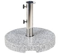 Pied de Parasol Rond Moderne ⌀ 45 cm en Granit Gris et Acier Inox Ceggia