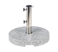 Pied de Parasol Rond Moderne 45 cm en Granit Gris et Acier Inox Ceggia