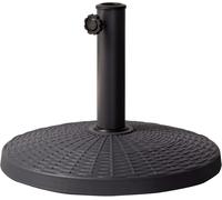 Pied De Parasol Rond,Parasol D'extérieur 44,5 X 33 Cm,Polyrésine Noire,Tube Acier Ø 38-48 Mm,Pieds De Parasol,Jardin,Terrasse,Résistant,Réglable,Durable (53902)