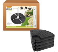 Pied De Parasol Rond Rechargeable,4 Pièces,48x48x7,5 Cm,Capacité Totale 60 L,Plastique Résistant,Compatible Avec Les Barres Transversales