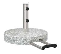 vidaXL Pied de parasol rond 29 kg Gris granit roulettes poignée finition polie Extérieur