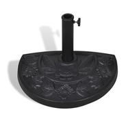 Pied de parasol semi-circulaire avec remplissage en ciment, pied de parasol de 9 kg avec adaptateurs pour tiges de 38/48 mm, support stable pour jardin, balcon, terrasse, coupe-vent et peu encombrant