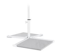 Relaxdays Pied de Parasol, pour mâts de 19-34 mm, Socle Pliable, à verrouiller, Acier, Blanc
