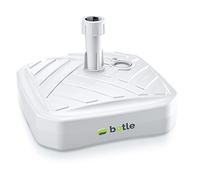 Pied de parasol, support de parasol, effet blanc en plastique, forme carrée pour jardin, terrasse, plage, base de parasol remplissable avec du sable, de l’eau ou du gravier, drapeau de parasol, mât de
