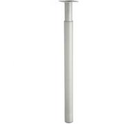 Pied de plan de travail cylindrique réglable métal époxy gris, de 70 à 110 cm