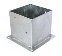 Pied de poteau carré zingé à visser - 201 x 201 x 200 x 2,5 mm