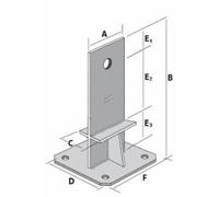 Pied de poteau en âme avec platine SIMPSON - PPSDT230