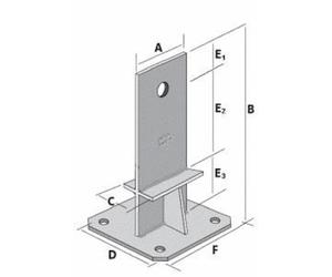 Pied de poteau en âme avec platine SIMPSON - PPSDT230
