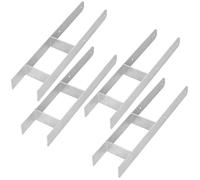 Pied de poteau en H KOTARBAU® à sceller, support, ancrage en acier galvanisé, 120 mm, lot de 4