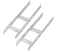 KOTARBAU® Lot de 2 supports de poteau en H à encastrer dans le béton - 150 mm/600 mm - Ancrage en H en acier galvanisé argenté - Chaussures de soutien avec ancrage en béton - Support en acier