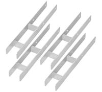 Pied de poteau en H KOTARBAU® à sceller, support, ancrage en acier galvanisé, 80 mm, lot de 4