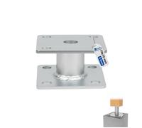 Pied de Poteau Fixe GeZu Impex 100 x 100 mm (Hauteur de 50 mm) Galvanisé à Chaud Support de Poteau Surélevés