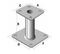 Pied de poteau fixe SIMPSON - A100xB150xC100xD130xF130mm - PPA150