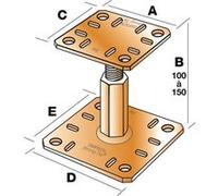 Simpson – Pied de poteau réglable prêt-à-fixer – Kit complet avec fixations – KIT FIX PPRC