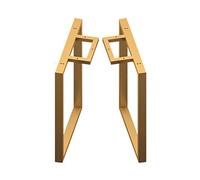 Pied de rechange carré pour pieds de table industriels, tube carré épais de 60 x 40 cm, tables de bricolage, bureaux, barres de petit déjeuner, bancs, support de table durable, finition dorée