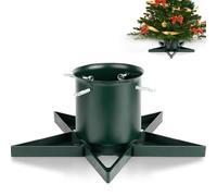 Pied de Sapin de Noel: Support Pied Sapin de Noël avec réserve d'eau, Pied de Sapin avec roulettes Metal pour Arbres jusqu'à 2 m de Tronc 3 à 12 cm - Christmas Tree Stand Star Vert