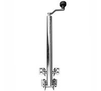 Pied de Support remorque avec manivelle - vérin réglable 500 mm, capacité 1000 kg, Acier galvanisé, Fixation par Collier, diamètre 42 mm