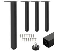 Pied de table, 4 Pièces pied de chaise Carré Pieds de table reglable Pieds Meuble Cuisine Aluminum Alloy | Anodisé Pieds armoire Hauteur: 6-60cm Tables à Manger Commodes Casier Bricolage 45cm/17.7"