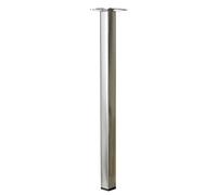 Pied de table basse carré fixe acier brossé gris, 40 cm