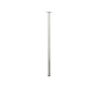 Pied de table basse cylindrique fixe acier chromé gris, 70 cm