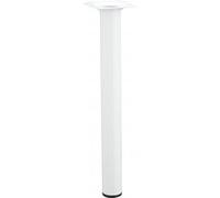 Pied de table basse cylindrique fixe acier époxy blanc, 30 cm Blanc G