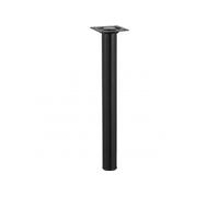Pied de table basse cylindrique fixe acier époxy noir, 30 cm
