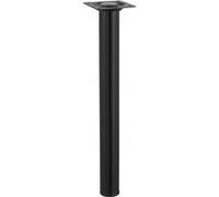 Pied de table basse cylindrique fixe acier époxy noir, 30 cm Noir G