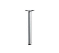 Pied de table basse cylindrique fixe acier mat gris, 30 cm