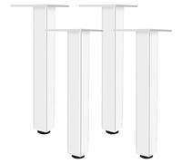 Pied de Table Blanc, 4 Pièces Pied Table Basse Reglable Pieds de Meuble Metal Pieds Meuble Cuisine Aluminum Alloy | Anodisé Pattes Chaise Hauteur: 6-40cm Bureaux Commodes Casier Bricolage-25cm/9.8"