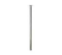 Pied de table carré fixe acier brossé gris, 80 cm