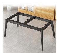 Pied de table de salle à manger en métal avec protections de sol réglables - Cadre rectangulaire industriel robuste pour table basse, bureau, établi, armoire avec vis (160 x 60 x 72,5 cm, noir)