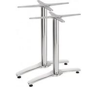 Pied de Table Double Aluminium pour Plateau 1100/700 - x 2 - Bolero - - Aluminium 590x590x673mm Gris G