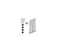 VEVOR Pied de Table en Épingle à Cheveux 4PCS Pieds de Bureau 71 cm Acier Massif Capacité Charge 227 kg Pieds de Meubles 2 Tiges Noirs avec Vis et Patins Protecteurs pour Maison Bureau Salle à Manger